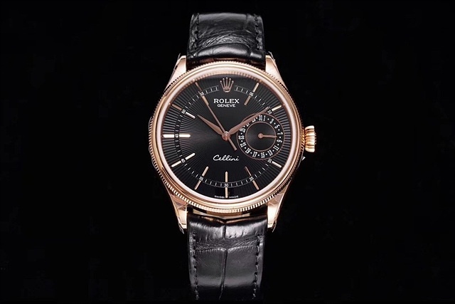 로렉스(ROLEX)셀리니 50519 데이트 로즈골드 블랙다이얼 3165 무브먼트