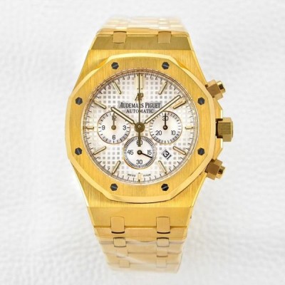 오데마피게 로얄오크 크로노 옐골 화이트다이얼 브레이슬릿 Royal Oak Chronograph 26331ST YG/YG White OMF A7750