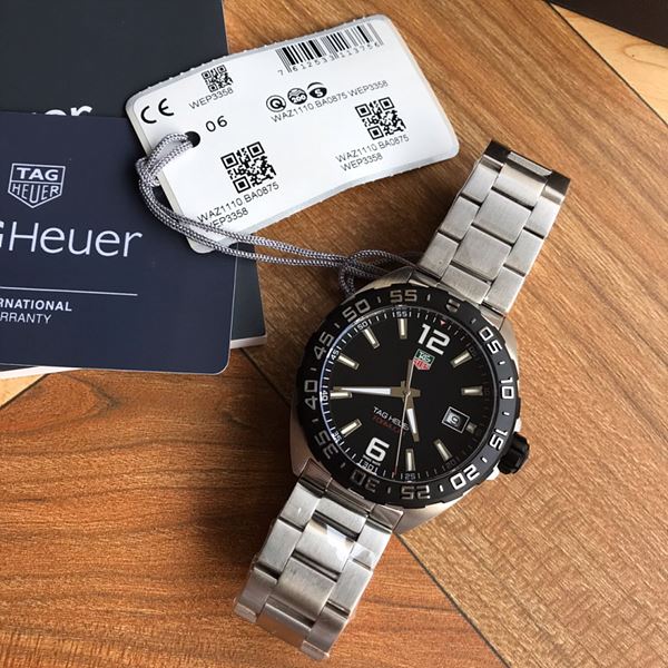 태그호이어 레플리카 시계 TAG HEUER 태그호이어 포뮬러 41mm 블랙 다이얼 쿼츠 메탈 시계 WAZ1110.BA0875