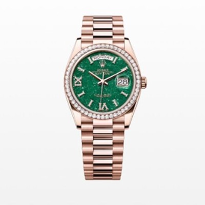 로렉스 레플리카 시계 ROLEX 롤렉스 데이 데이트 오이스터 36mm 그린 어벤추린 다이얼 오토매틱 메탈 시계 128345RBR