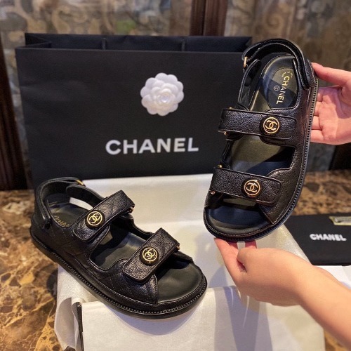 샤넬 에폭시 CC코인 벨크로 샌들 [블랙] 레플리카 미러급 SA급 S급 고퀄리티  [여성]