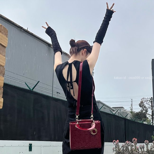[한소희 PICK] 디올 체리 레드 페이던트 까나쥬 레이디백 크로스백 레플리카 미러급 SA급 S급 고퀄리티 셀럽 가방 [여성]