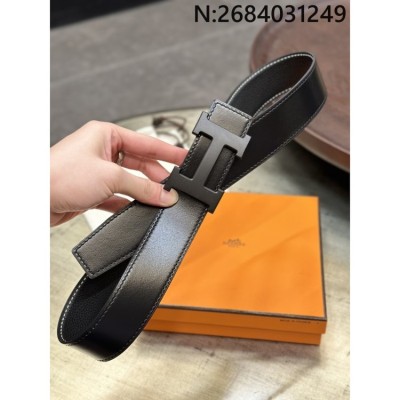 에르메스 H버클 양면 가죽 벨트 3.8cm 블랙 레플리카 미러급 SA급 S급 고퀄리티  [남성] - best