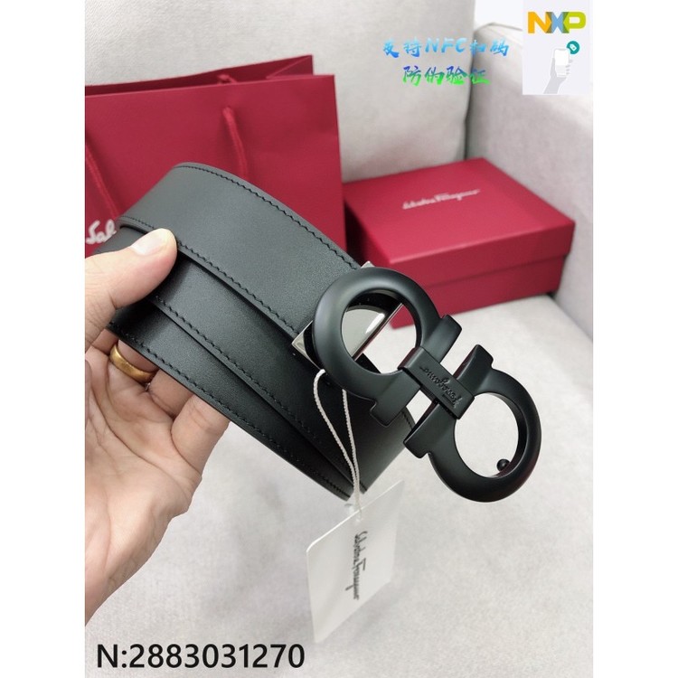 페레가모 무광 블랙 버클 가죽 벨트 3.5cm 레플리카 미러급 SA급 S급 고퀄리티  [남성여성공용] - best