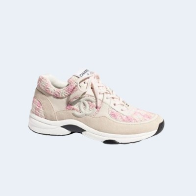 샤넬 CC 로고 트위드 스니커즈 핑크 레플리카 미러급 SA급 S급 고퀄리티 신발 [여성] best