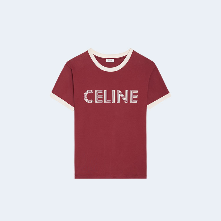셀린느 레귤려 레드 그레이프 티셔츠 레플리카 미러급 SA급 S급 고퀄리티 라운드 반팔 [여성]