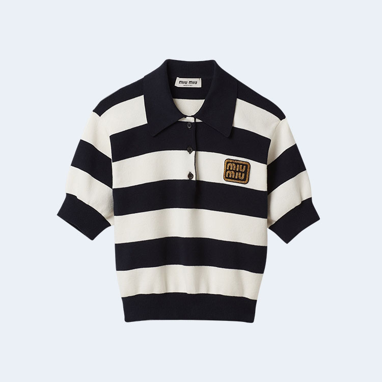 미우미우 골지 니트 폴로 셔츠 레플리카 미러급 SA급 S급 고퀄리티 카라티 반팔 [여성]